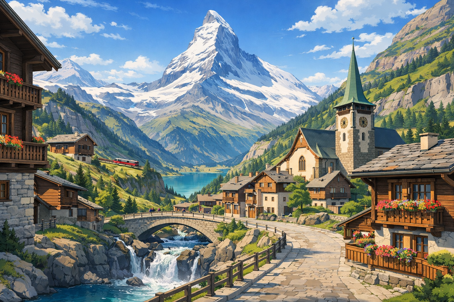 Alpine hiking around Zermatt