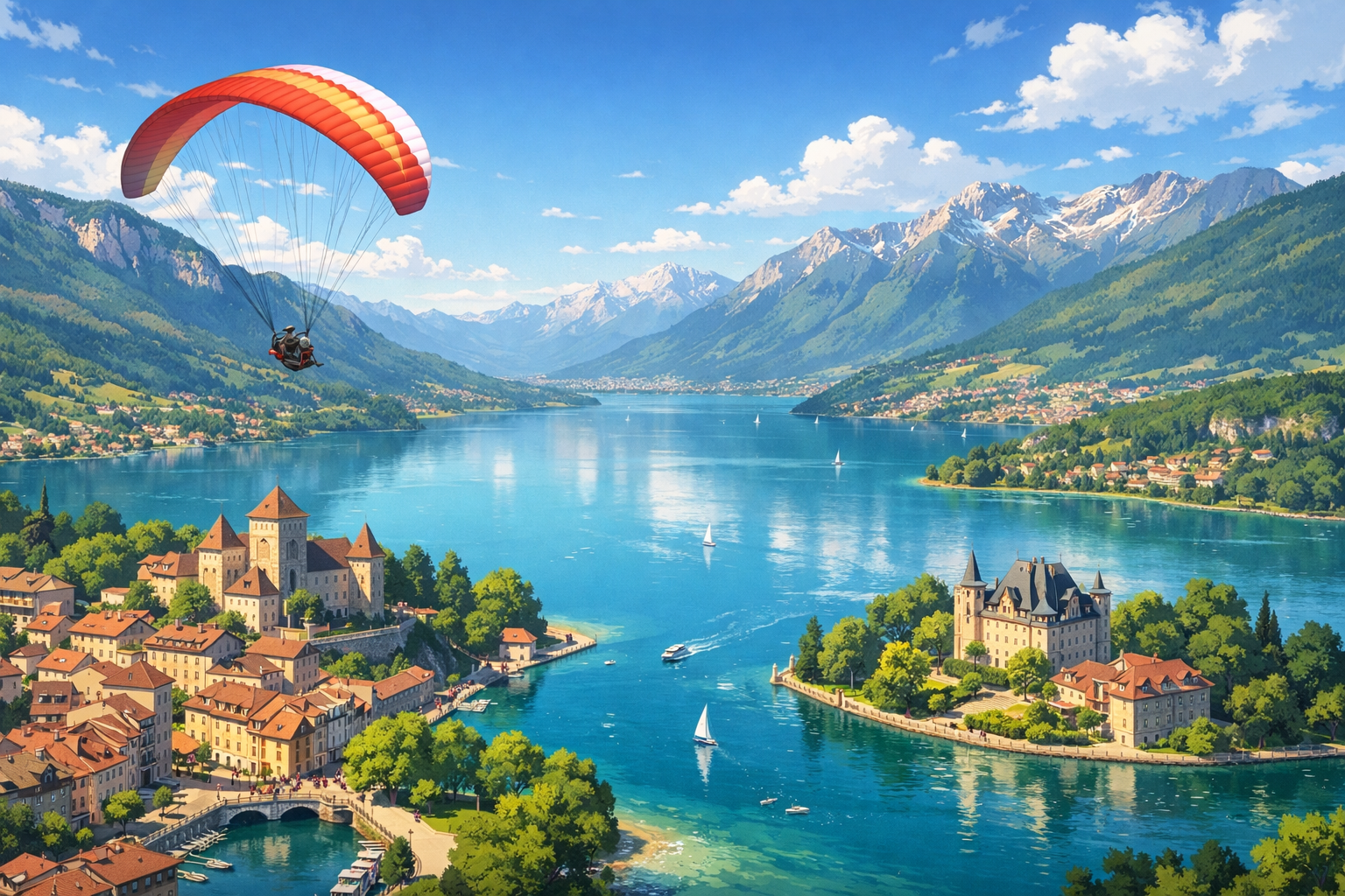 Анси - Параглайдинг над озером Анси