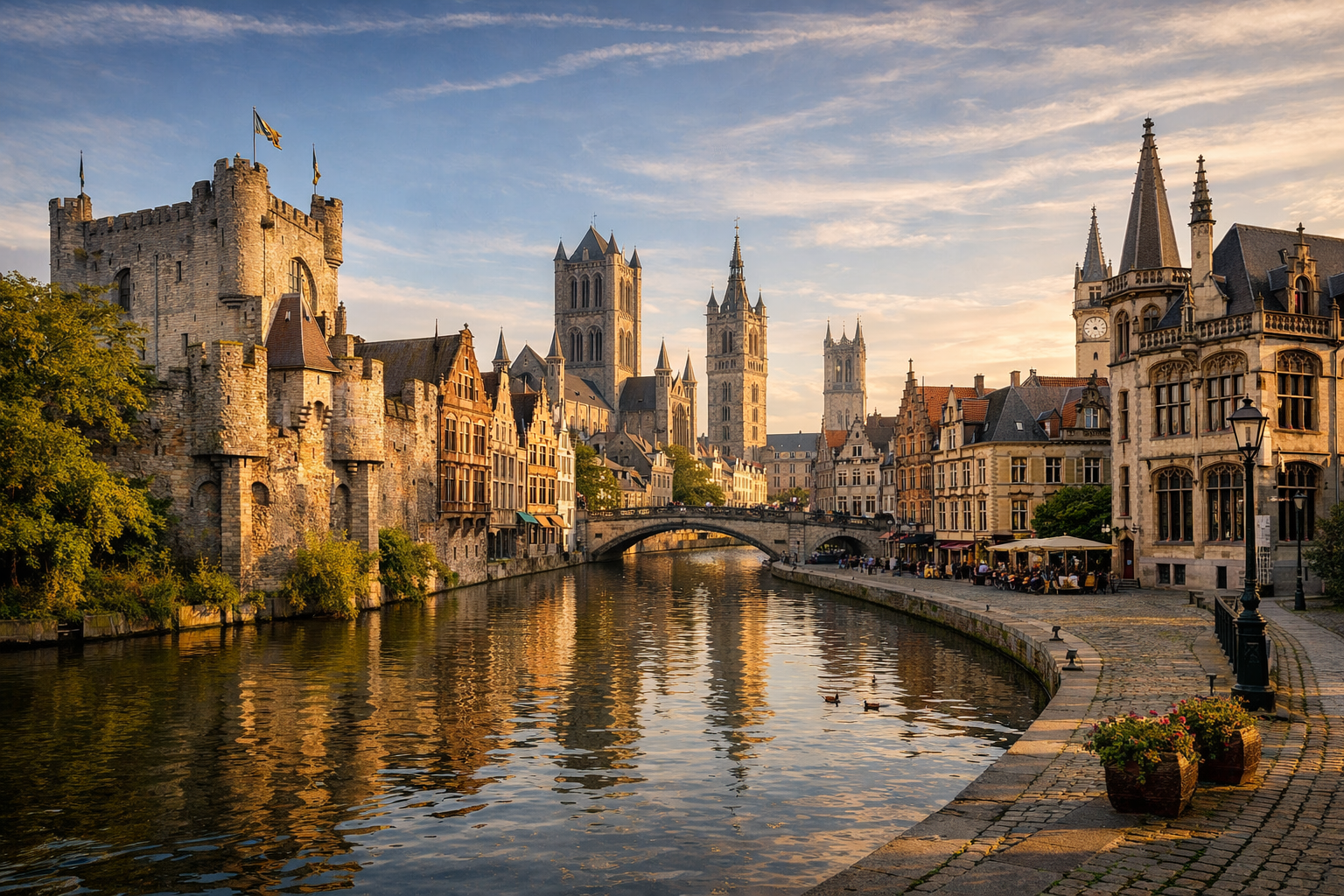 Bélgica, Gante. Una alternativa relativamente económica a Brujas con canales, un castillo, barrios antiguos y un animado ambiente estudiantil.