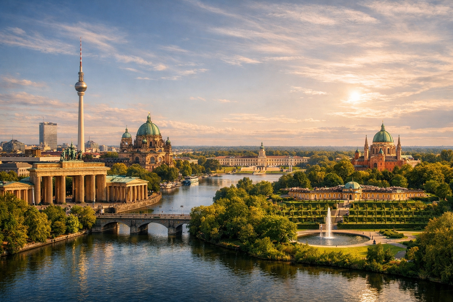 Berlin und Potsdam in einer Route