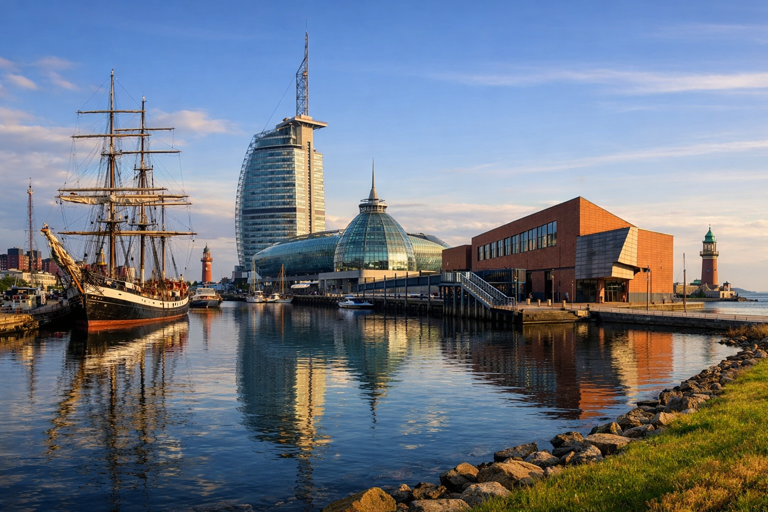 Bremerhaven Hafen Schiffe und Deutsches Auswanderermuseum