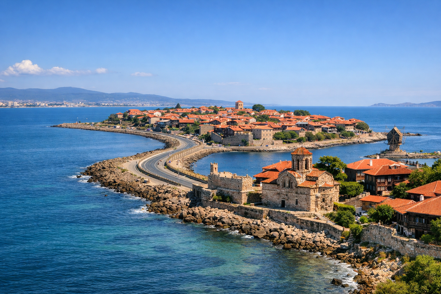 Burgas - Nessebar Meer und Altstadt der UNESCO