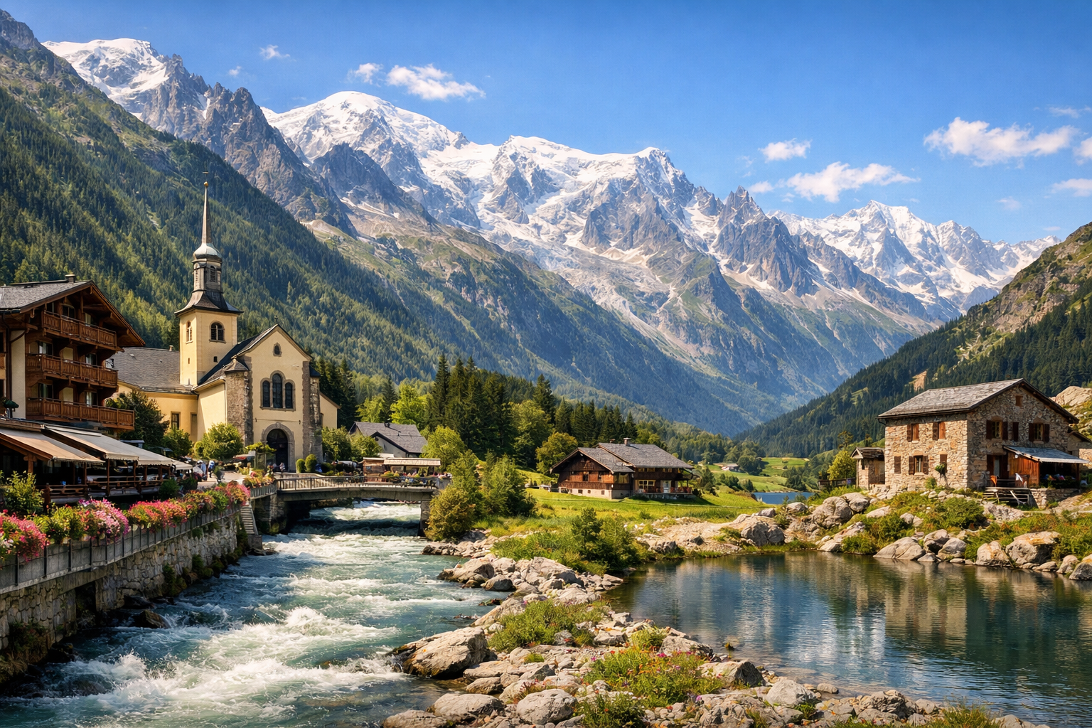 Frankreich und die Alpenringe. Radiale Wanderungen im Chamonix-Tal. Saison: Juni - September. Schwierigkeitsgrad: mittel oder hoch.