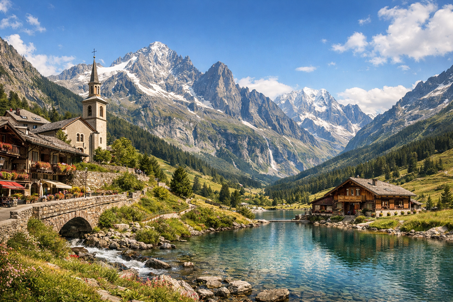 فرنسا وحلقات جبال الألب Tour du Mont Blanc (الحلقة الكلاسيكية). الموسم (يوليو - أغسطس)