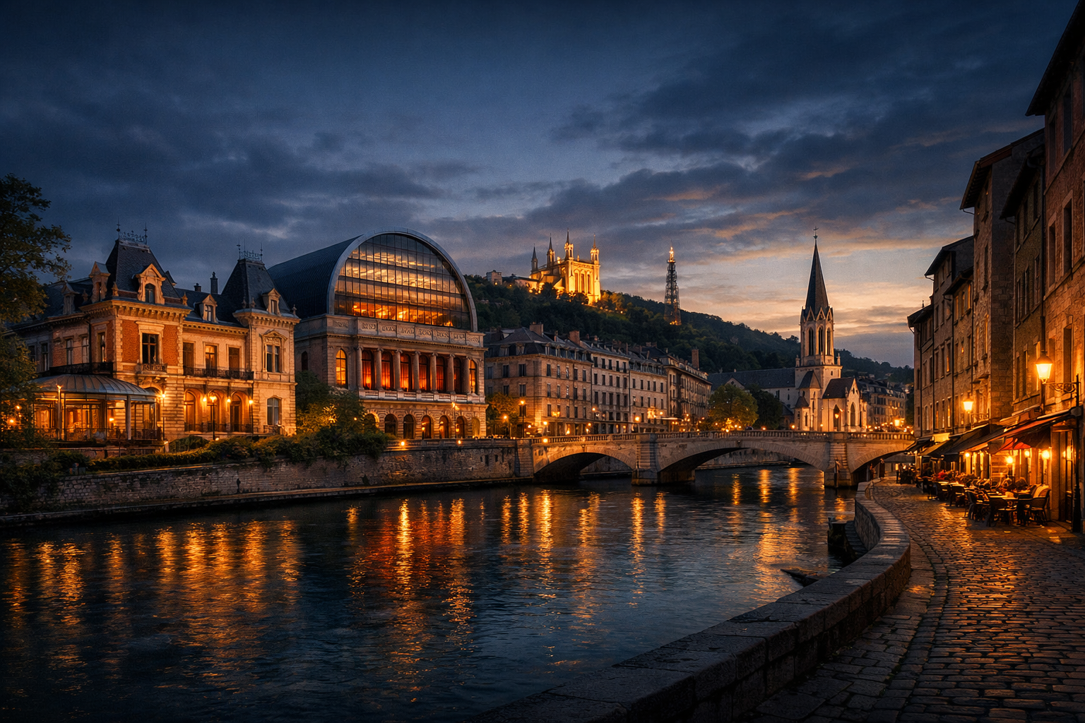 Frankreich, Lyon. Eine filmische Reise mit dem Museum des Institut Lumière, dem Miniatur- und Filmmuseum Musée Cinéma et Miniature, einer Aufführung in der Nationaloper von Lyon und einem abendlichen Spaziergang durch die Altstadt.