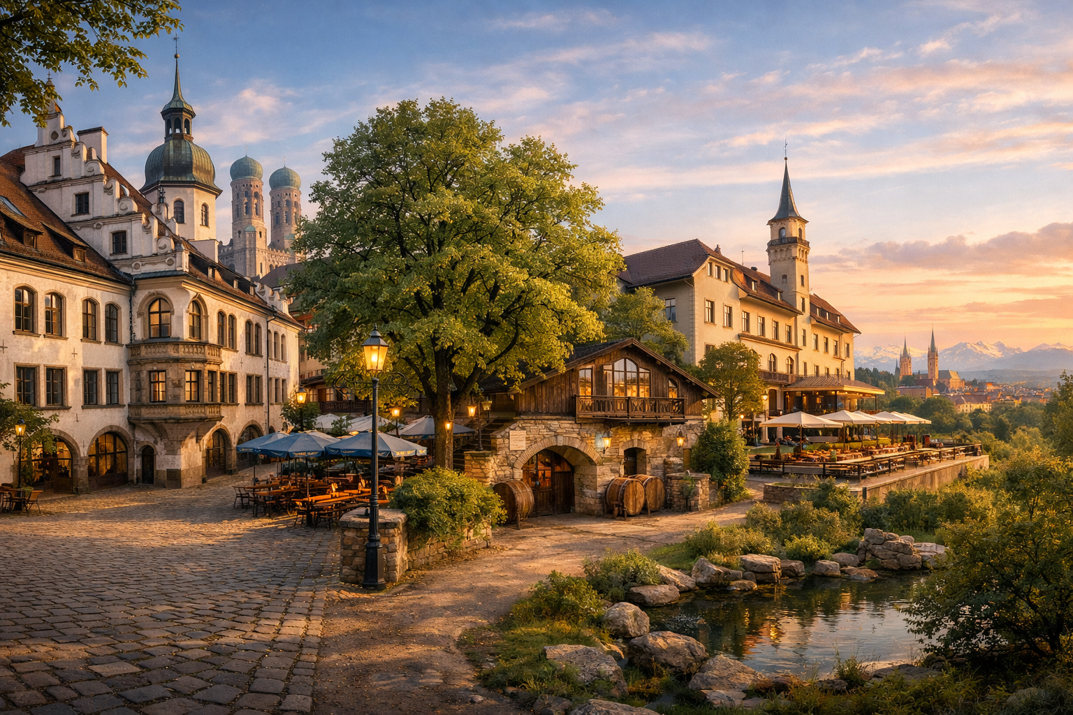 Allemagne, Bavière. Itinéraire munichois à travers les salles de bière historiques Hofbräuhaus München, Augustiner-Keller et le restaurant de la brasserie Paulaner am Nockherberg avec cuisine bavaroise et découverte des variétés de lager munichois.