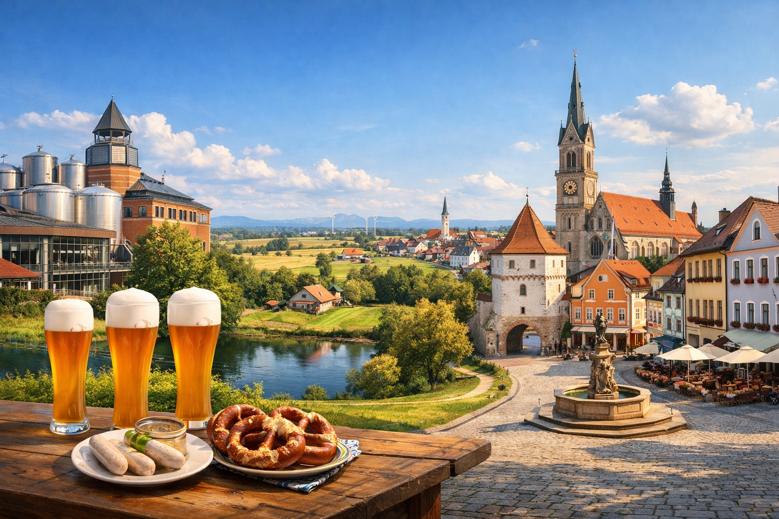 Alemania, Baviera. Un viaje cervecero por Erding con una excursión a la cervecería Erdinger Weißbräu, degustación de cerveza de trigo bávara y descanso en el centro histórico de la ciudad.