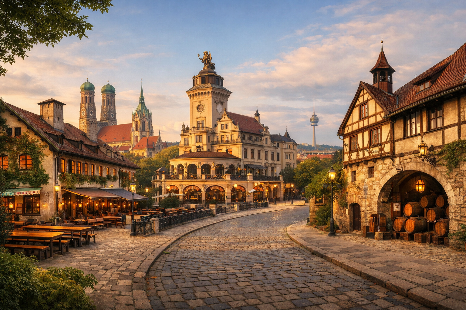 Deutschland, Bayern. Bierreise durch die ältesten Einrichtungen Münchens mit Besuch des Augustiner Bräustuben, des Löwenbräukellers und des Bier- und Oktoberfestmuseums.
