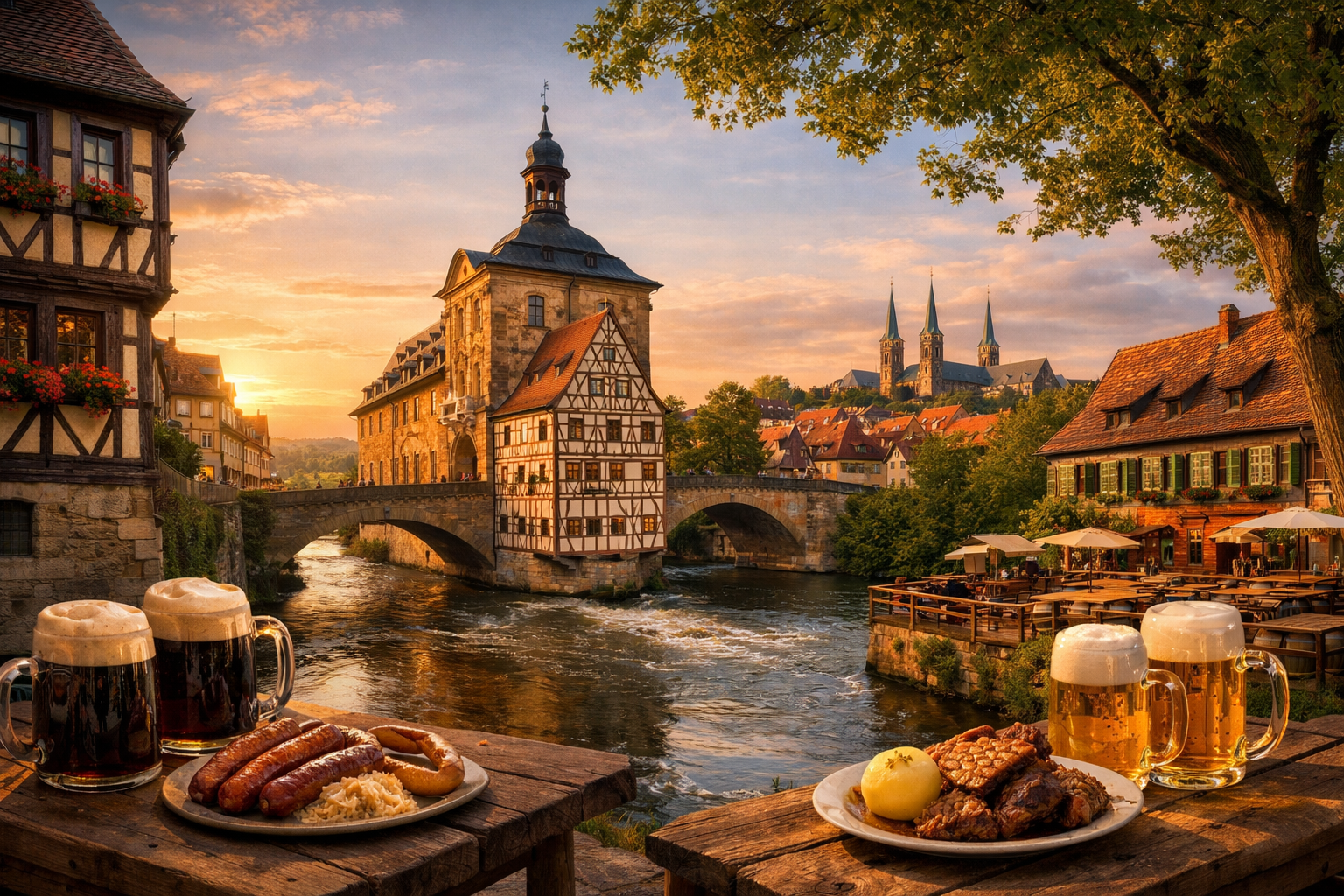 Alemania, Franconia. Viaje cervecero por Bamberg con visita a Schlenkerla, Spezial-Keller y la cervecería Fässla, conocimiento de la rauchbier ahumada y de la cocina francona.