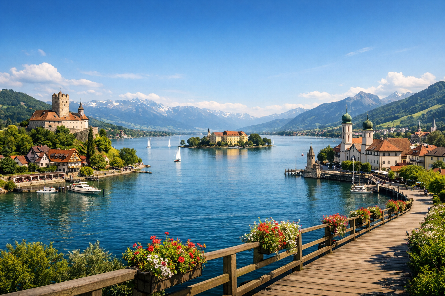 Deutschland und Österreich. Bodensee (Rundroute). Saison: Juni - August.