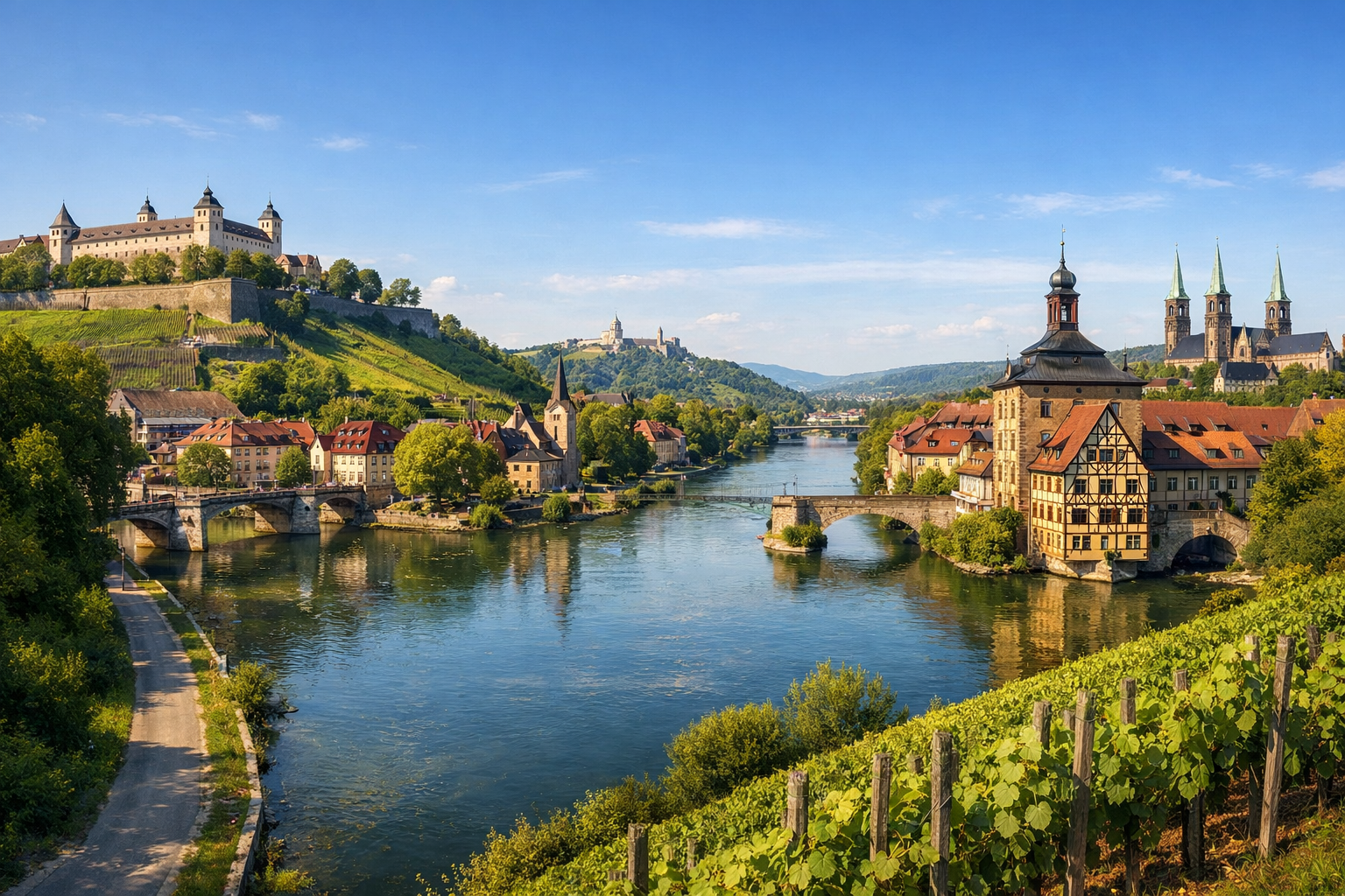 Deutschland und Österreich. Main-Radweg (Würzburg - Bamberg). Saison: Mai - Oktober.