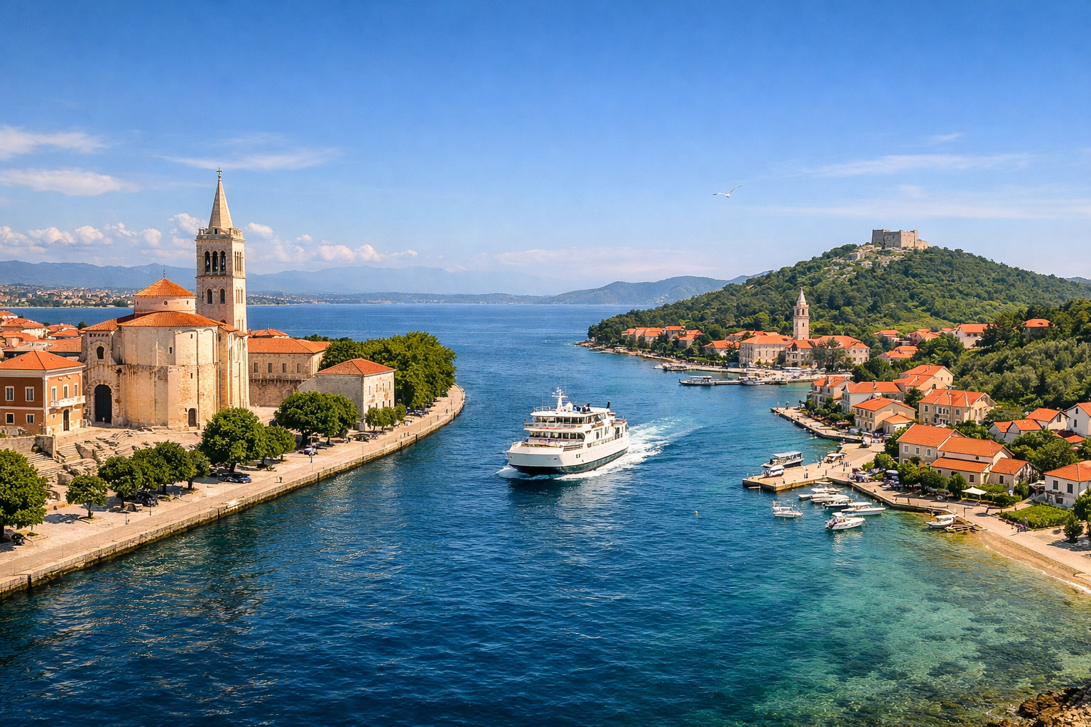 Croacia, Zadar y la isla de Ugljan. Vacaciones económicas en el Adriático con paseos por la antigua Zadar, playas gratuitas y un viaje en ferry a la isla vecina.