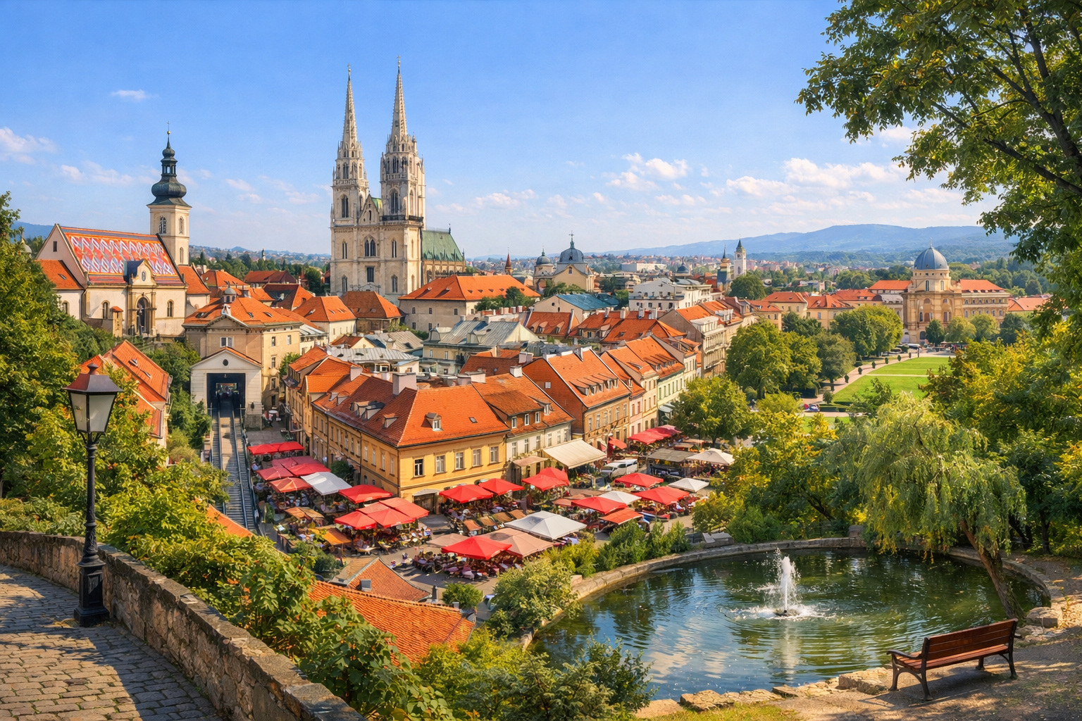 Croatia, Zagreb. An inexpensive trip through the Upper Town, markets, parks, museums, and cozy neighborhoods of the Croatian capital.