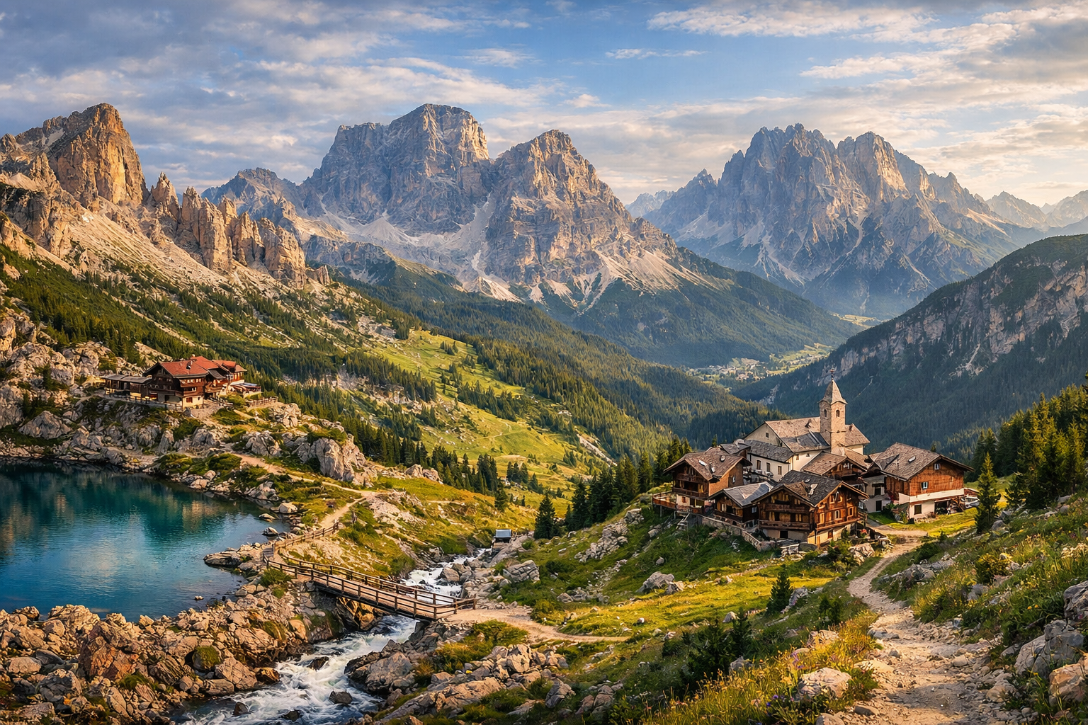 Italia, Dolomitas. Alta Via 1: trekking de seis días por la parte sur de la ruta desde la zona de Lagazuoi y Cinque Torri a través de los macizos de Pelmo y Civetta hasta La Stanga. Dificultad: alta. Temporada: julio - septiembre.