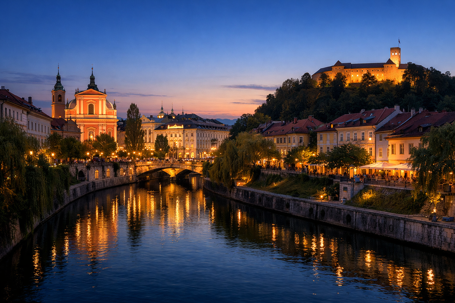 Ljubljana am Abend