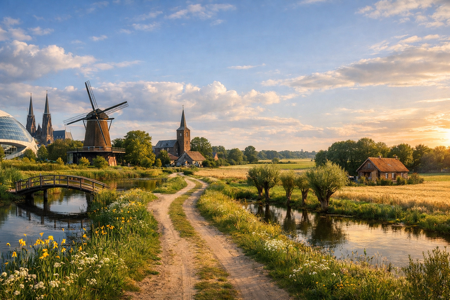 Países Bajos, Brabante Septentrional. Ruta ciclista por los itinerarios de Van Gogh a través de Eindhoven, Nuenen y otros lugares relacionados con la vida y la obra del artista. Dificultad: fácil. Temporada: abril - octubre.