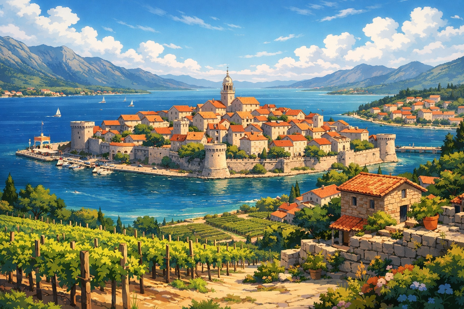 科尔丘拉——中世纪古城与葡萄酒村落