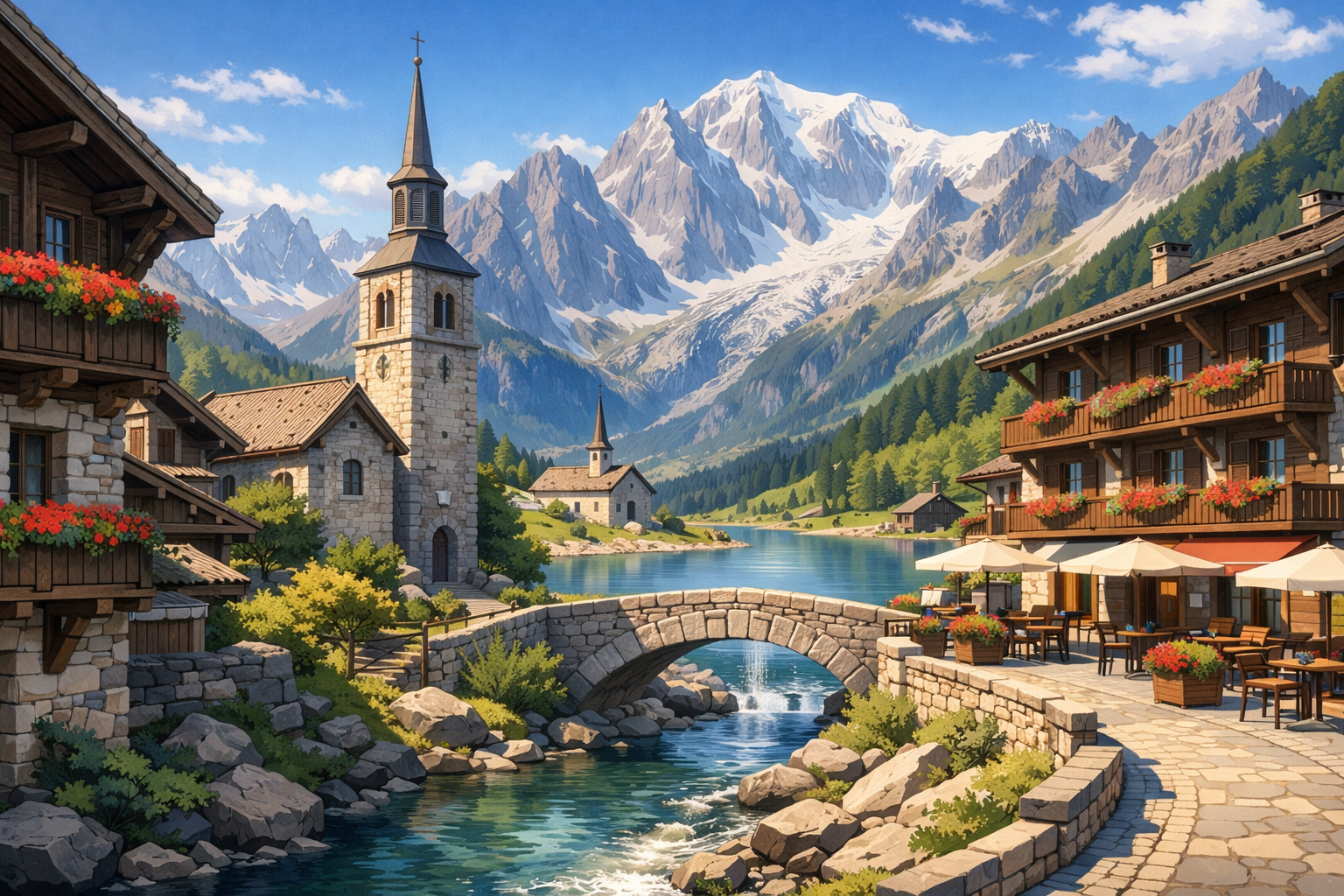 Hiking route around Mont Blanc