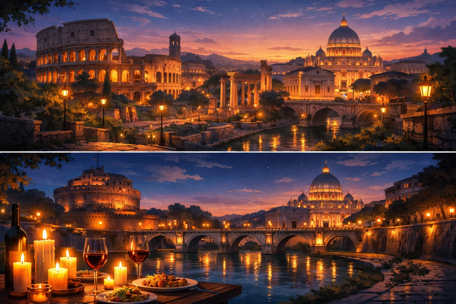 Roman walks and candlelit dinners