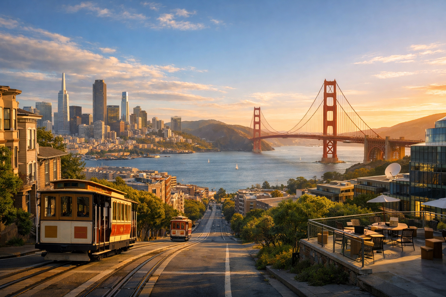 San Francisco - streetcars, the Golden Gate Bridge, and IT culture
