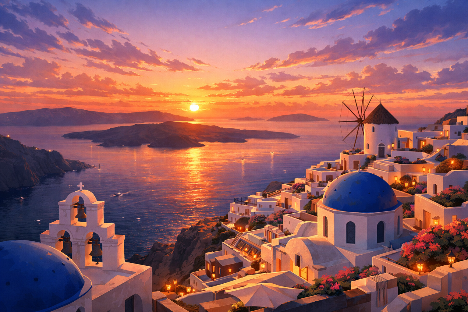 Santorini - Sunsets over the caldera