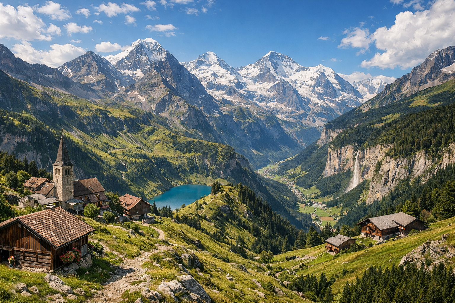 Suisse. Via Alpina: trekking de Meiringen à Lauterbrunnen. Difficulté: élevée. saison: juillet - septembre.