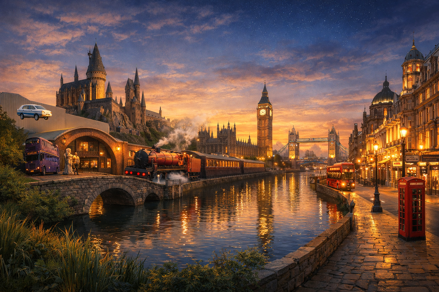 Reino Unido, Londres y Watford. Un viaje al mundo del cine con visita a Warner Bros. Studio Tour London — The Making of Harry Potter, al museo del cine, al andén 9¾ y al West End nocturno.