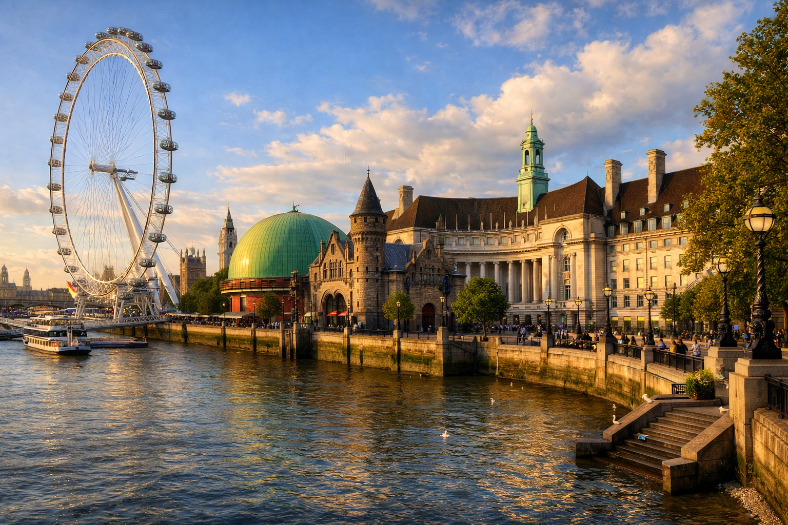 Reino Unido, Londres. Tour familiar de entretenimiento con London Eye, Madame Tussauds London, SEA LIFE London Aquarium, London Dungeon y paseo por la ribera sur del Támesis.