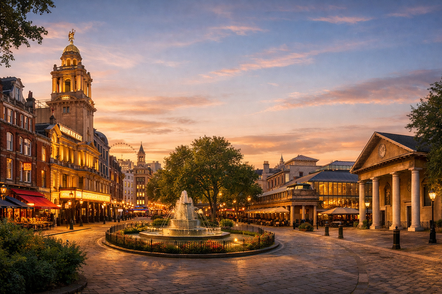 Großbritannien, London. Eine Theaterreise durch das West End mit dem Besuch eines Musicals oder eines Schauspiels in einem der historischen Theater, einem Spaziergang durch Soho, den Leicester Square und Covent Garden.