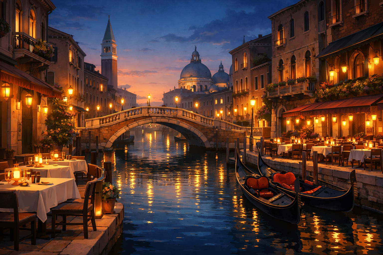Venice - Gondolas, bridges and dinners by the canals